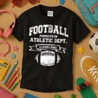 Cleveland Football Property Of Athletic Dept Kids T-Shirt thumb 3