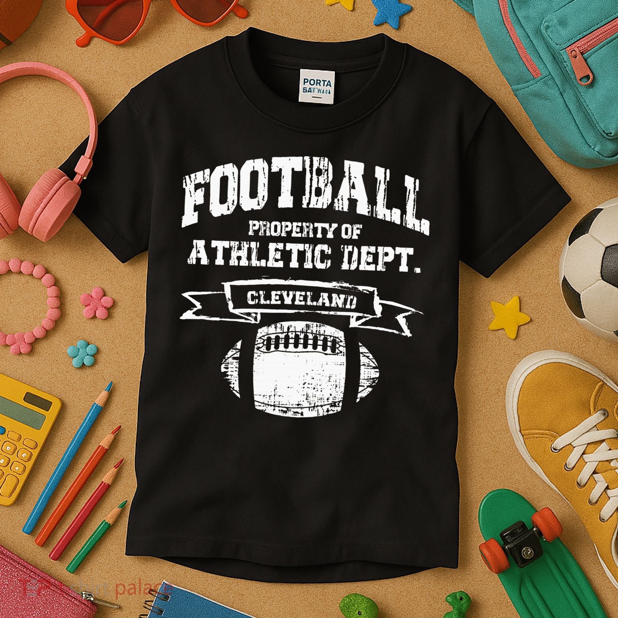 Cleveland Football Property Of Athletic Dept Kids T-Shirt