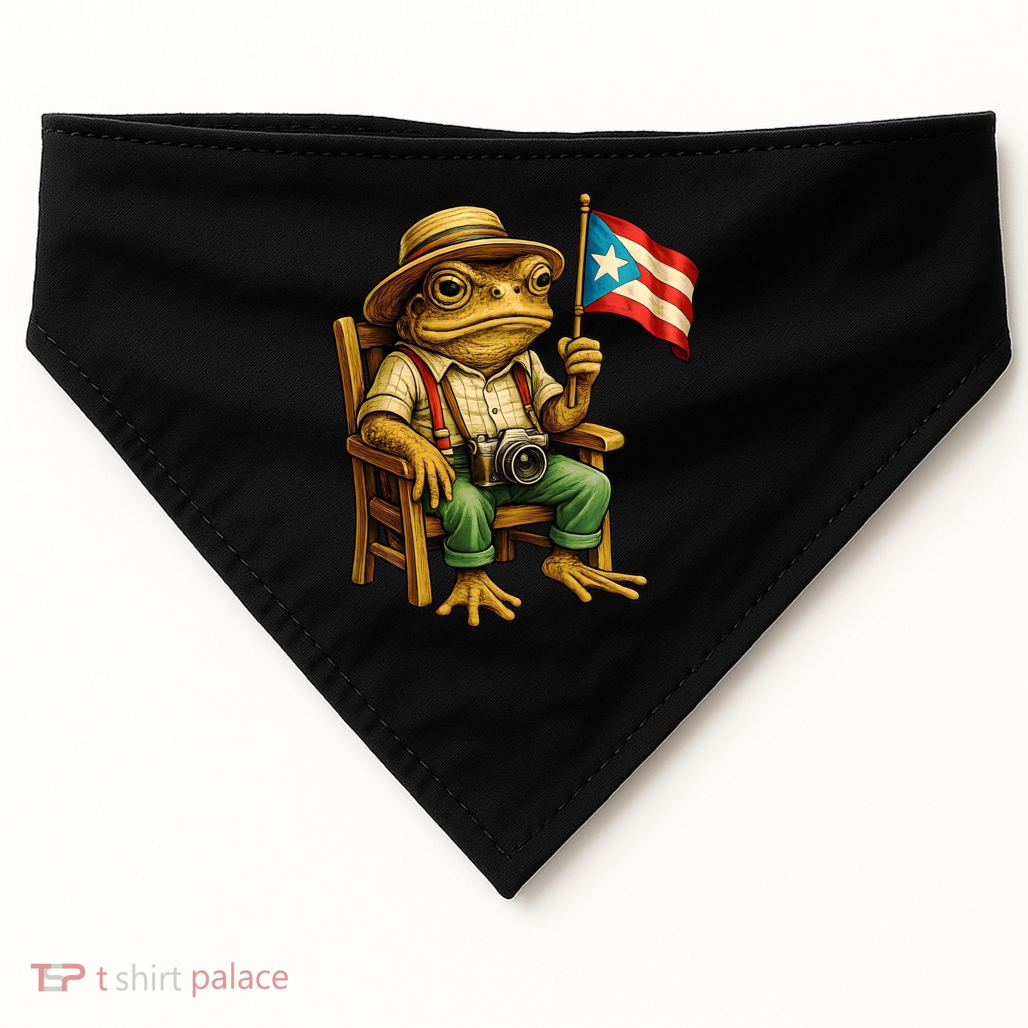 Coqui Frog Puerto Rico Flag Taino Boricua Hispanic USA-Made Doggie Bandana
