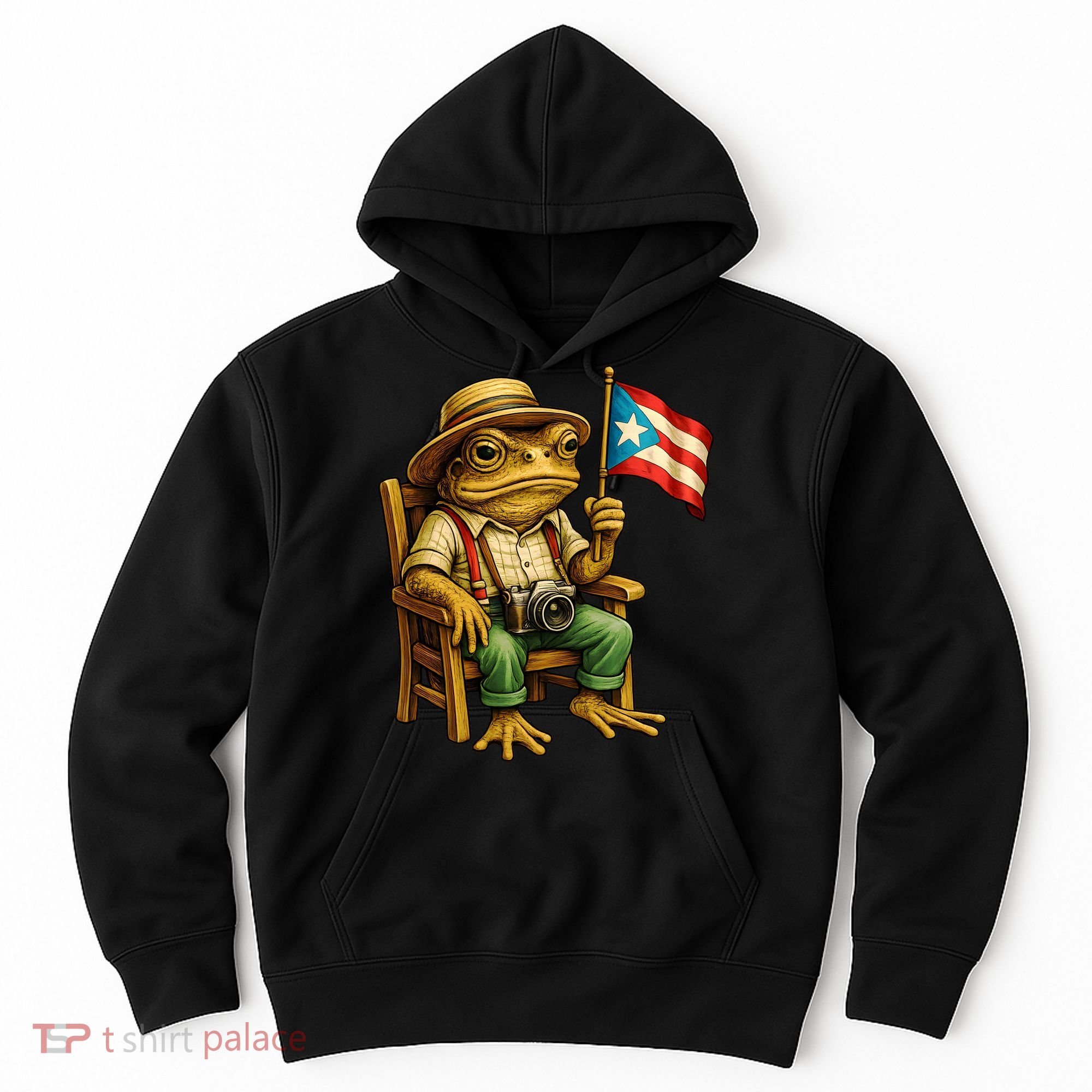 Coqui Frog Puerto Rico Flag Taino Boricua Hispanic Hoodie