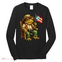 Coqui Frog Puerto Rico Flag Taino Boricua Hispanic Long Sleeve Shirt thumb 0