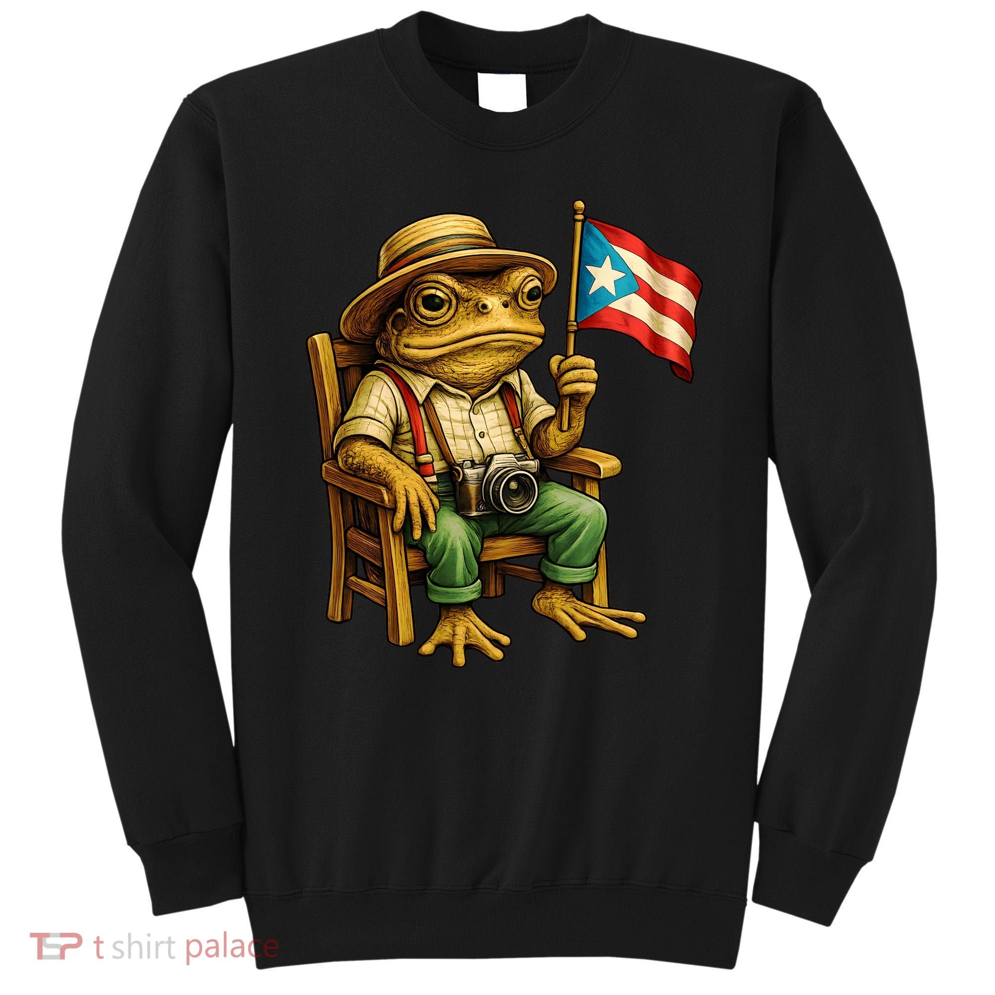 Coqui Frog Puerto Rico Flag Taino Boricua Hispanic Sweatshirt
