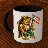 Coqui Frog Puerto Rico Flag Taino Boricua Hispanic Coffee Mug thumb 2