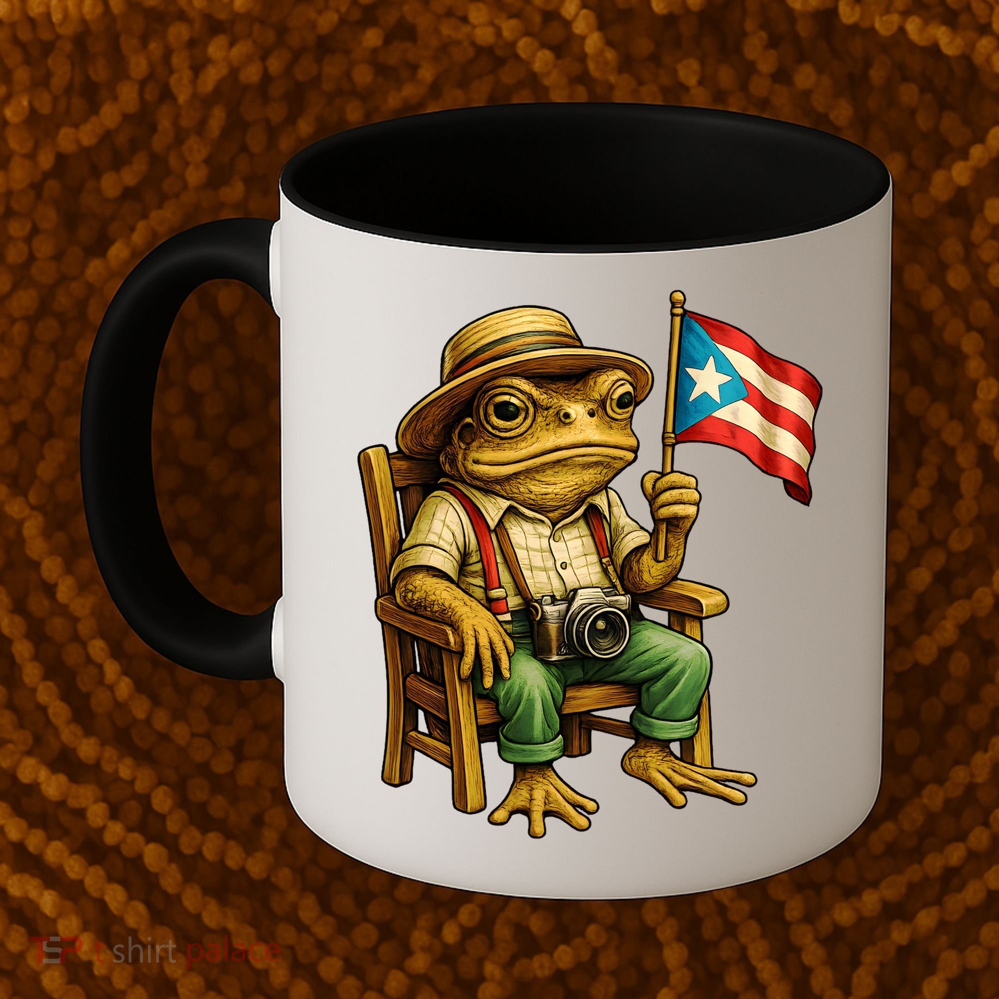 Coqui Frog Puerto Rico Flag Taino Boricua Hispanic Coffee Mug