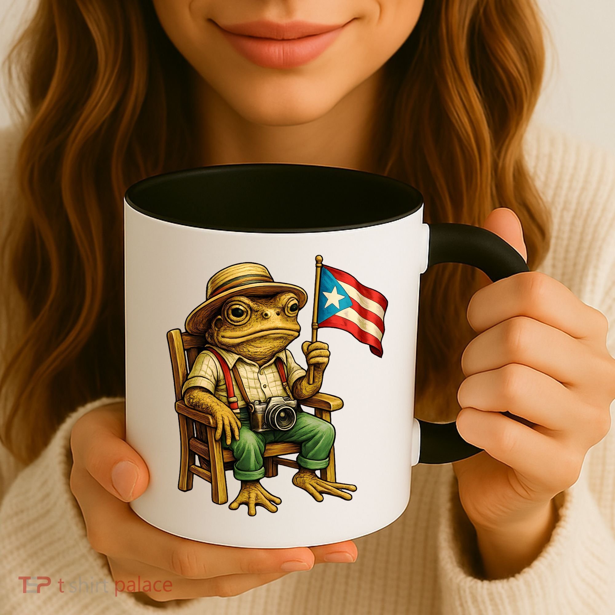 Coqui Frog Puerto Rico Flag Taino Boricua Hispanic Coffee Mug