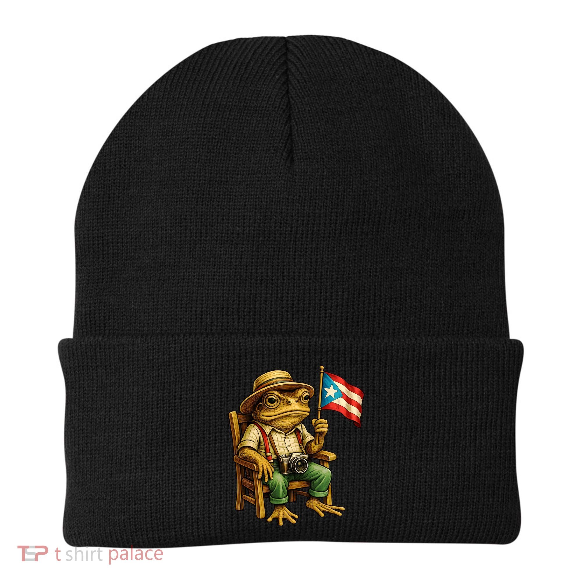 Coqui Frog Puerto Rico Flag Taino Boricua Hispanic Beanie
