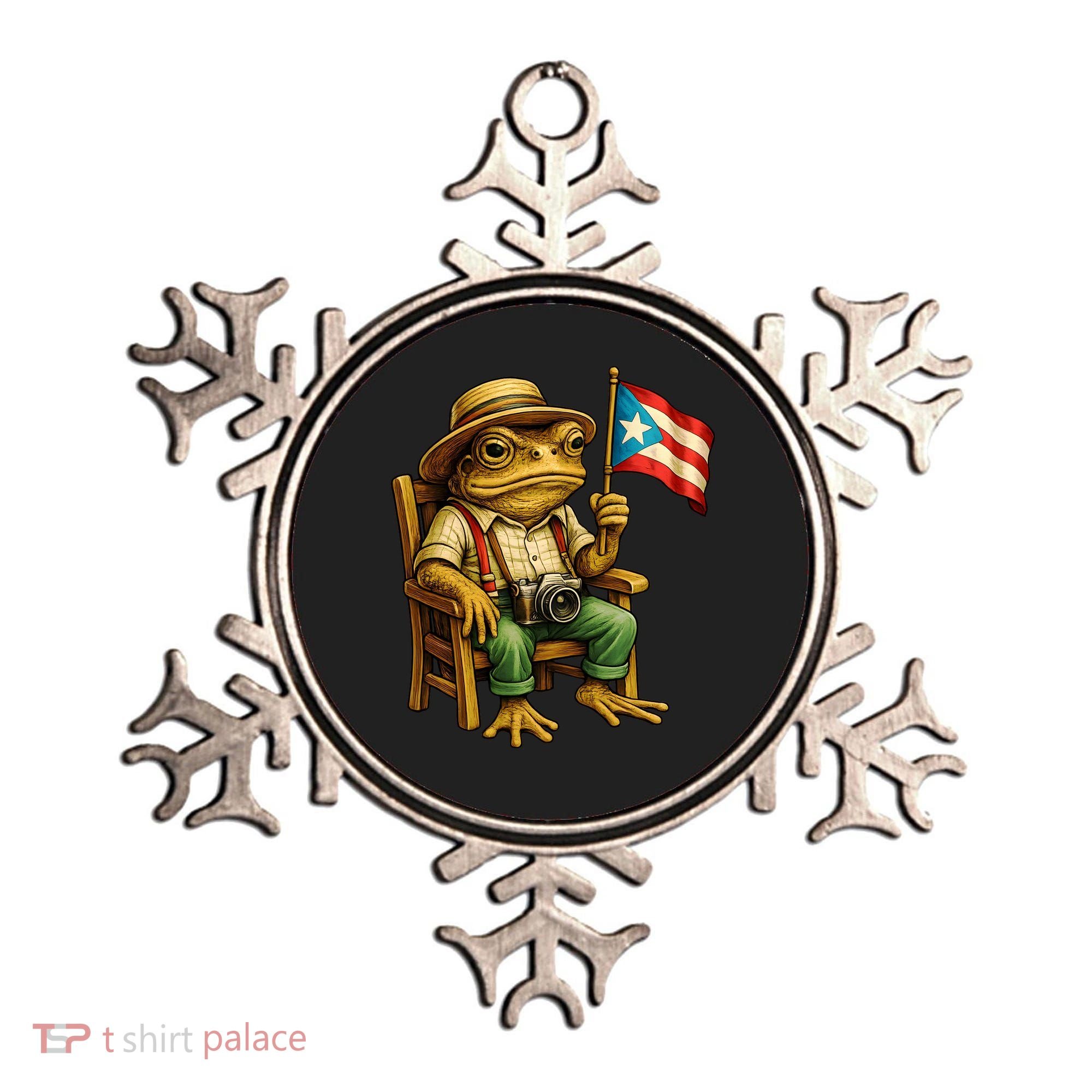 Coqui Frog Puerto Rico Flag Taino Boricua Hispanic Ornament