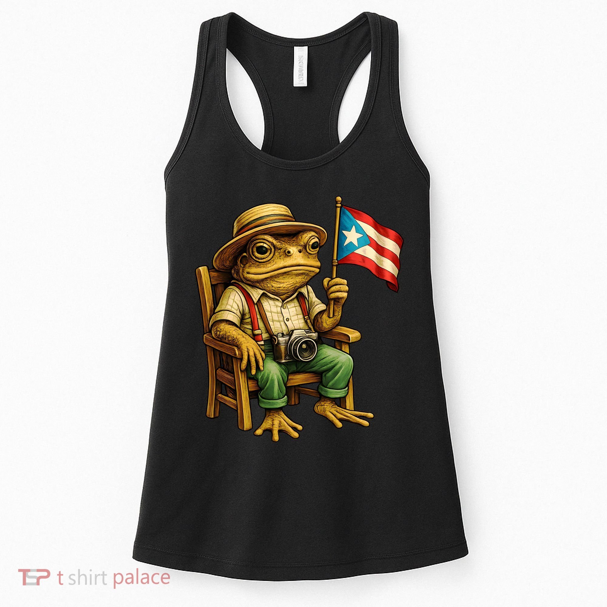 Coqui Frog Puerto Rico Flag Taino Boricua Hispanic Women's Tank Top