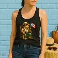 Coqui Frog Puerto Rico Flag Taino Boricua Hispanic Women's Tank Top thumb 2