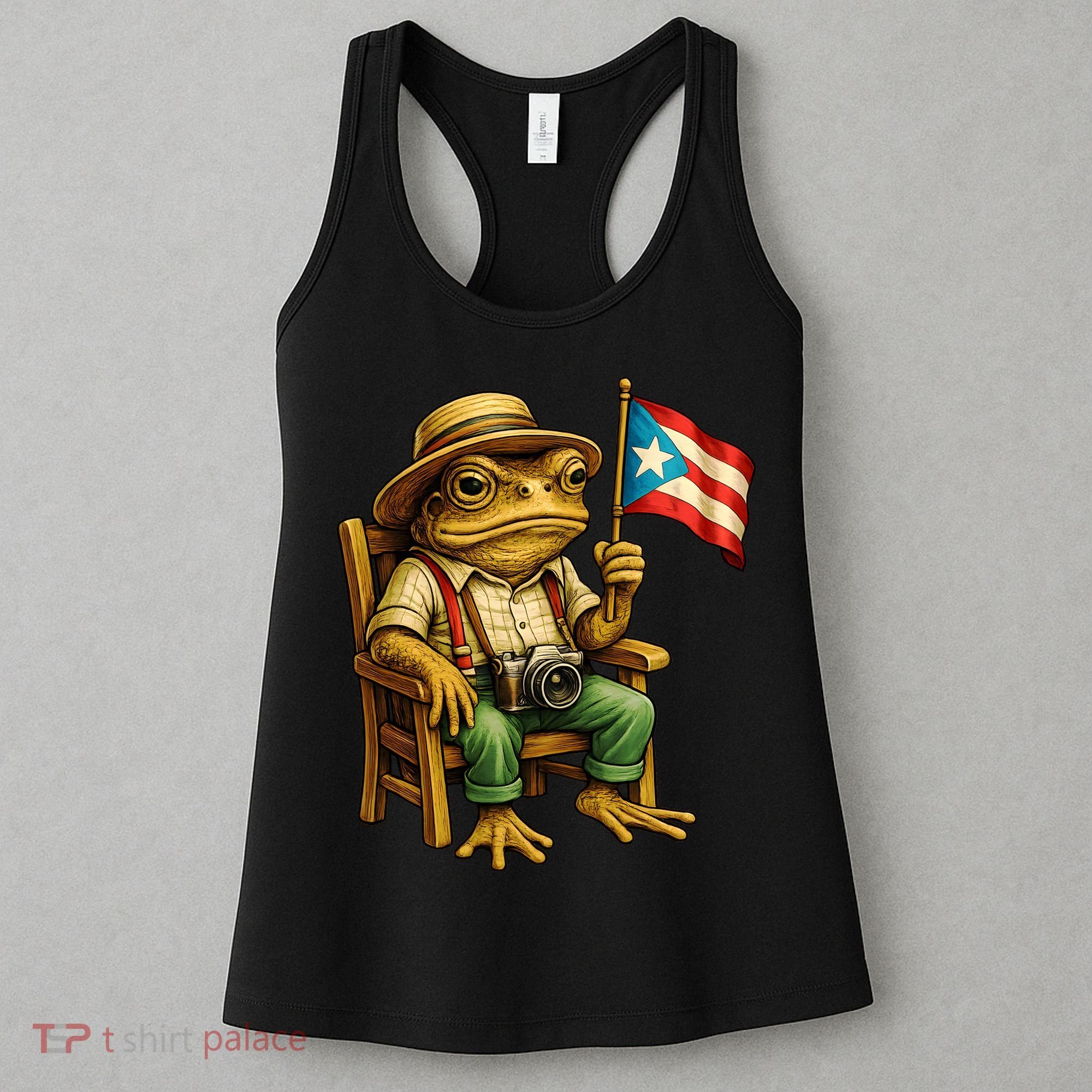 Coqui Frog Puerto Rico Flag Taino Boricua Hispanic Women's Tank Top
