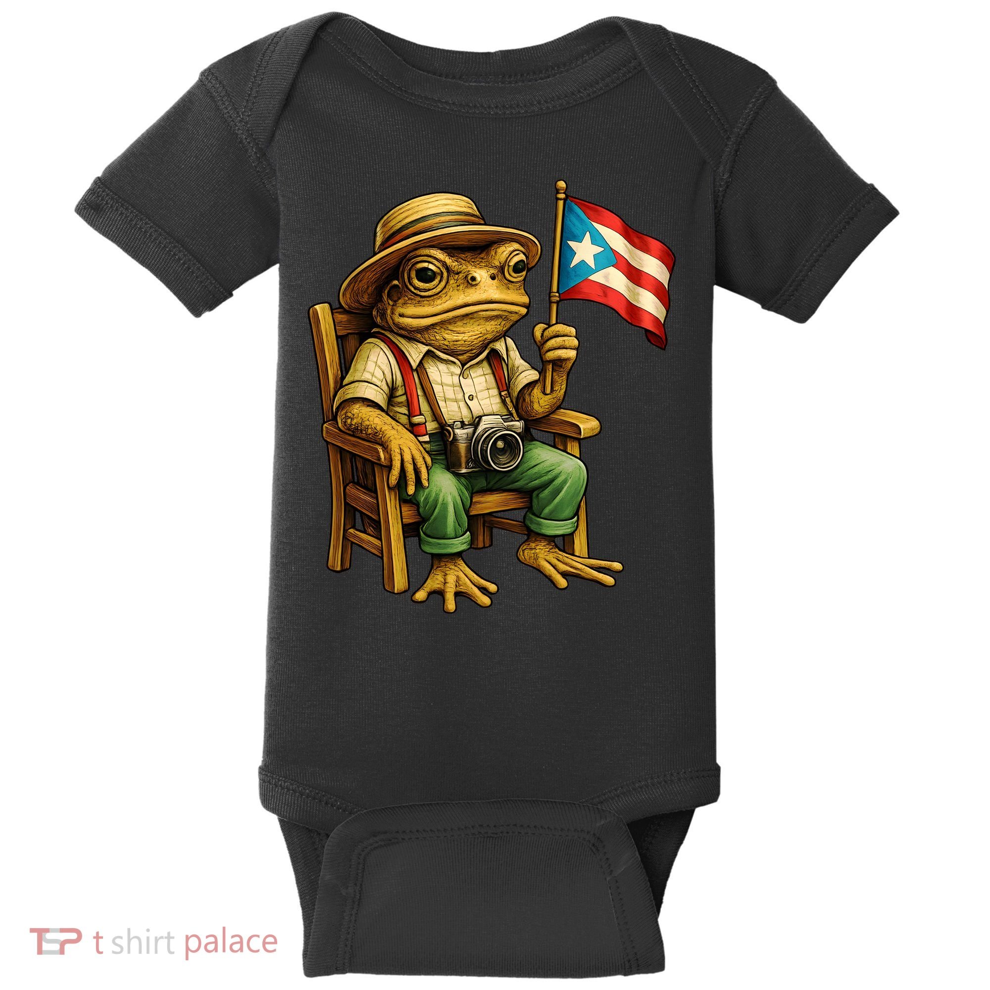 Coqui Frog Puerto Rico Flag Taino Boricua Hispanic Baby Bodysuit