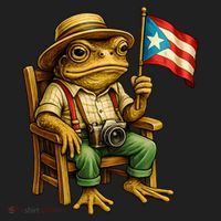 Coqui Frog Puerto Rico Flag Taino Boricua Hispanic Hat thumb 2