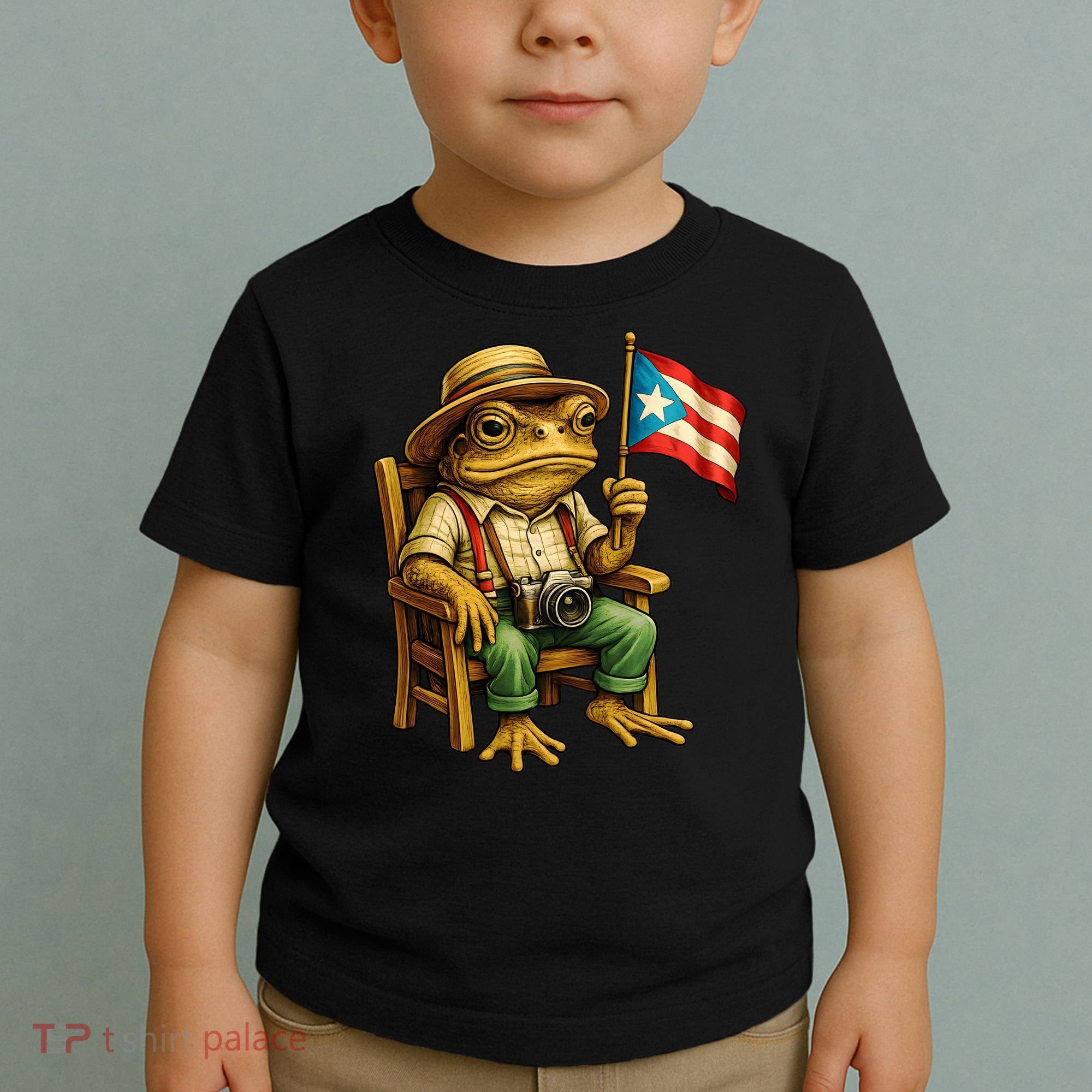 Coqui Frog Puerto Rico Flag Taino Boricua Hispanic Toddler T-Shirt