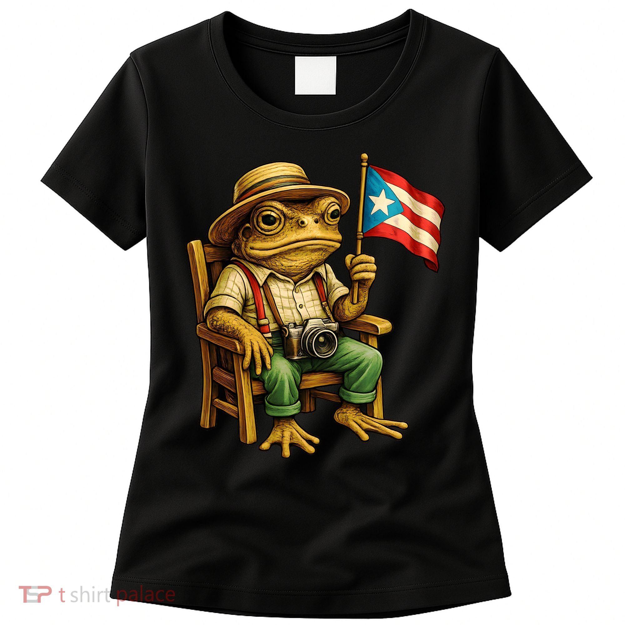 Coqui Frog Puerto Rico Flag Taino Boricua Hispanic Women's T-Shirt