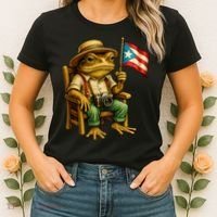 Coqui Frog Puerto Rico Flag Taino Boricua Hispanic Women's T-Shirt thumb 2