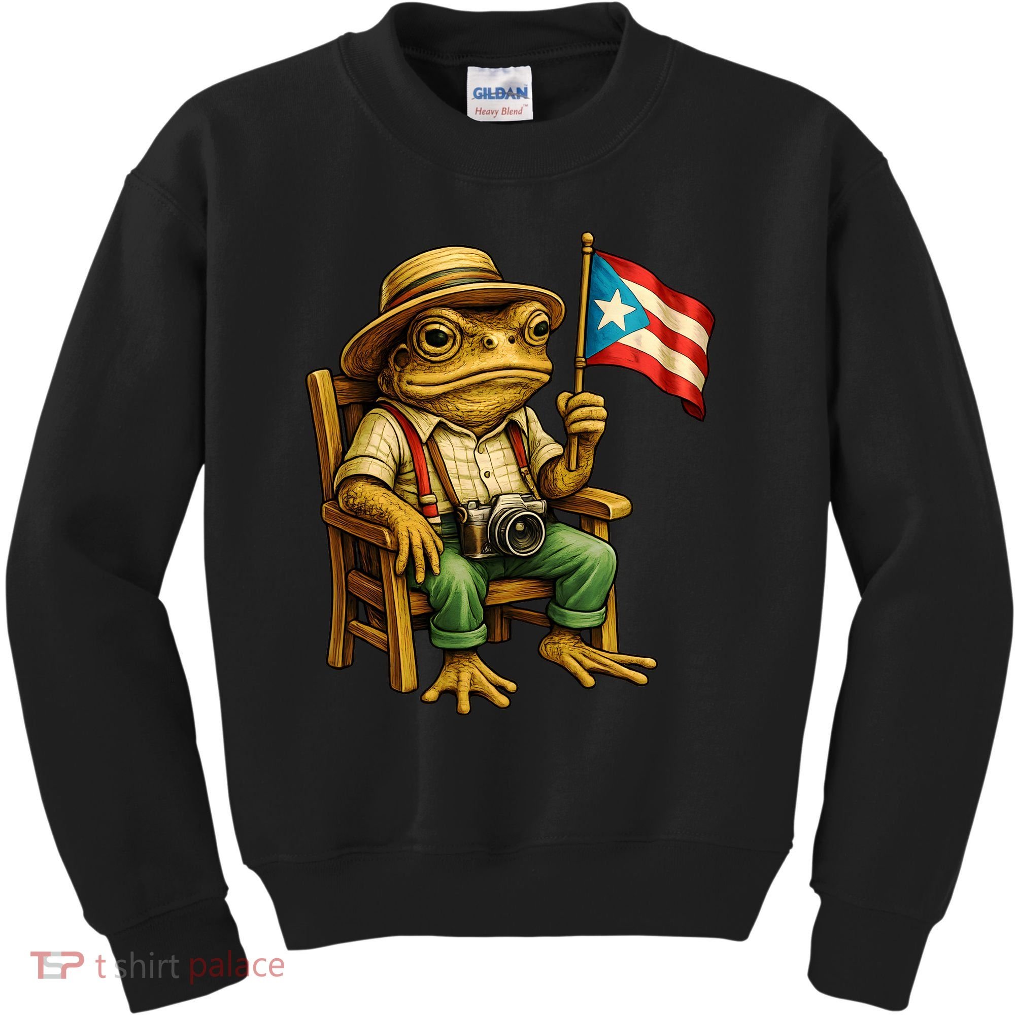 Coqui Frog Puerto Rico Flag Taino Boricua Hispanic Kids Sweatshirt