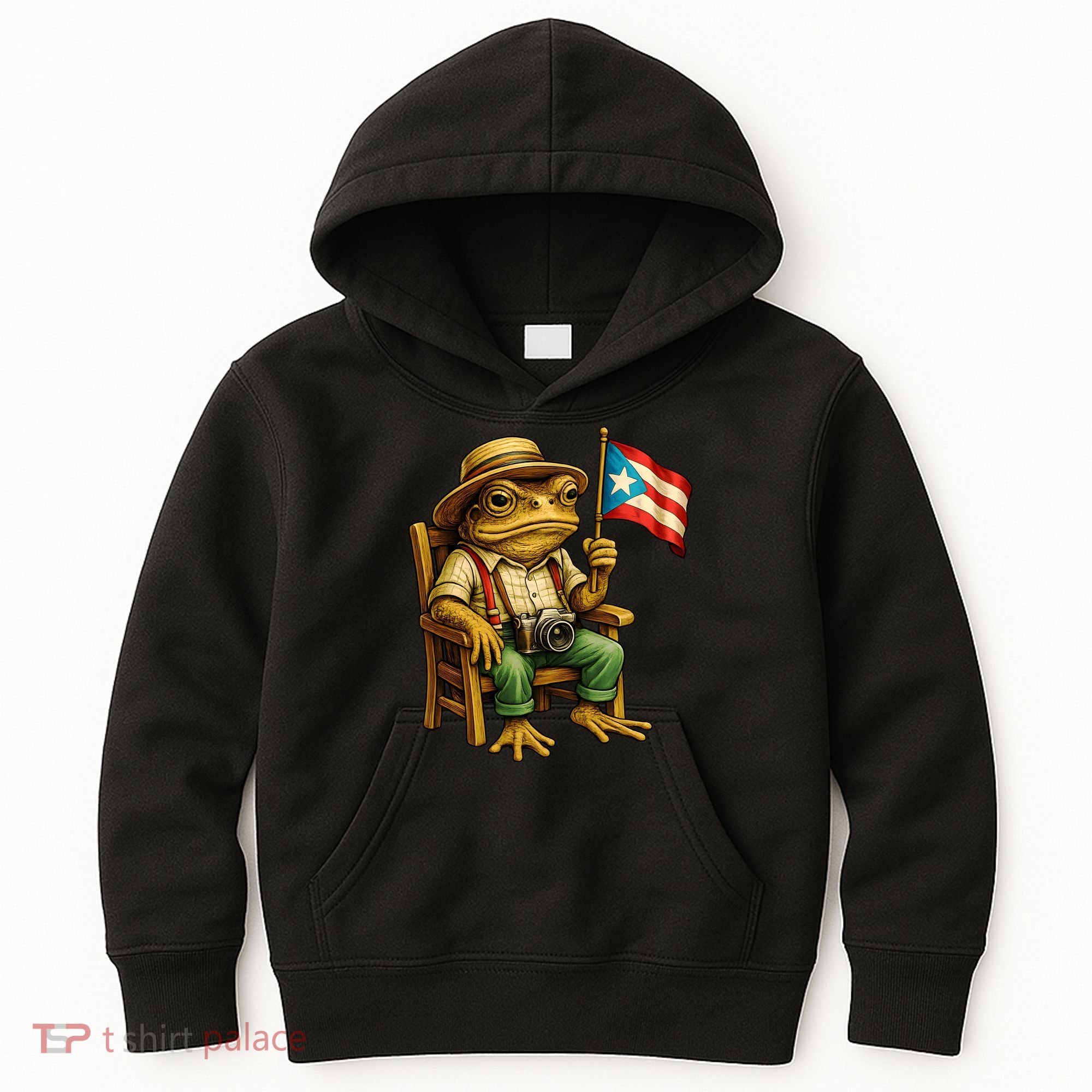 Coqui Frog Puerto Rico Flag Taino Boricua Hispanic Kids Hoodie