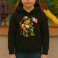 Coqui Frog Puerto Rico Flag Taino Boricua Hispanic Kids Hoodie thumb 3