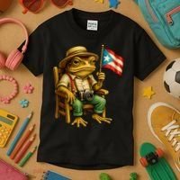 Coqui Frog Puerto Rico Flag Taino Boricua Hispanic Kids T-Shirt thumb 3