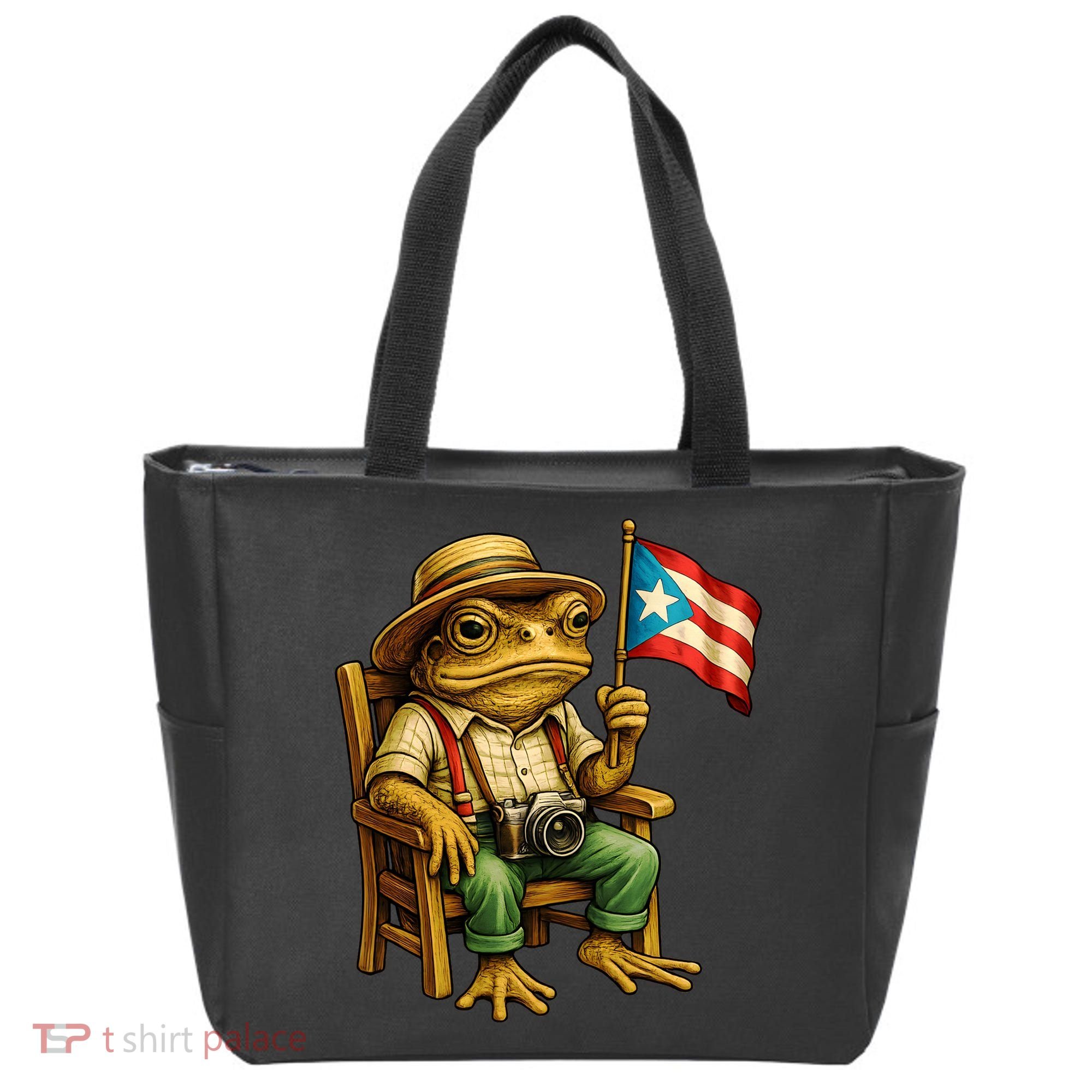 Coqui Frog Puerto Rico Flag Taino Boricua Hispanic Tote Bag