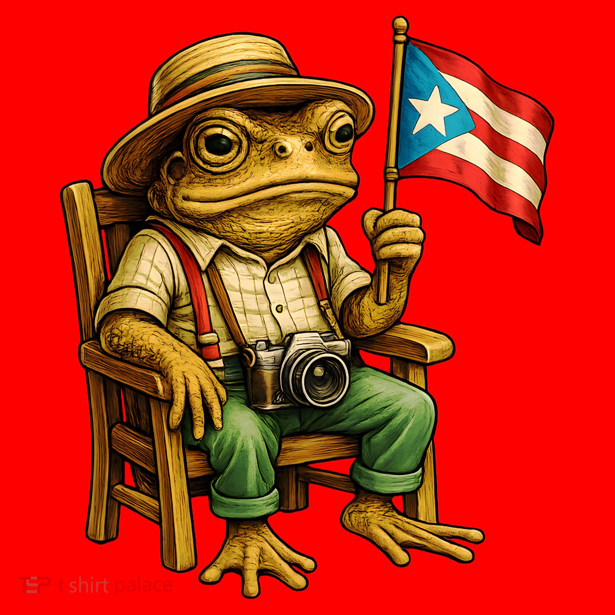 Coqui Frog Puerto Rico Flag Taino Boricua Hispanic Santa Hat