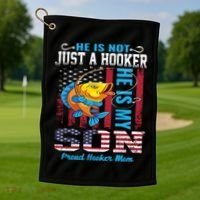 Cool Fishing Proud Hooker Mom Golf Towel thumb 1