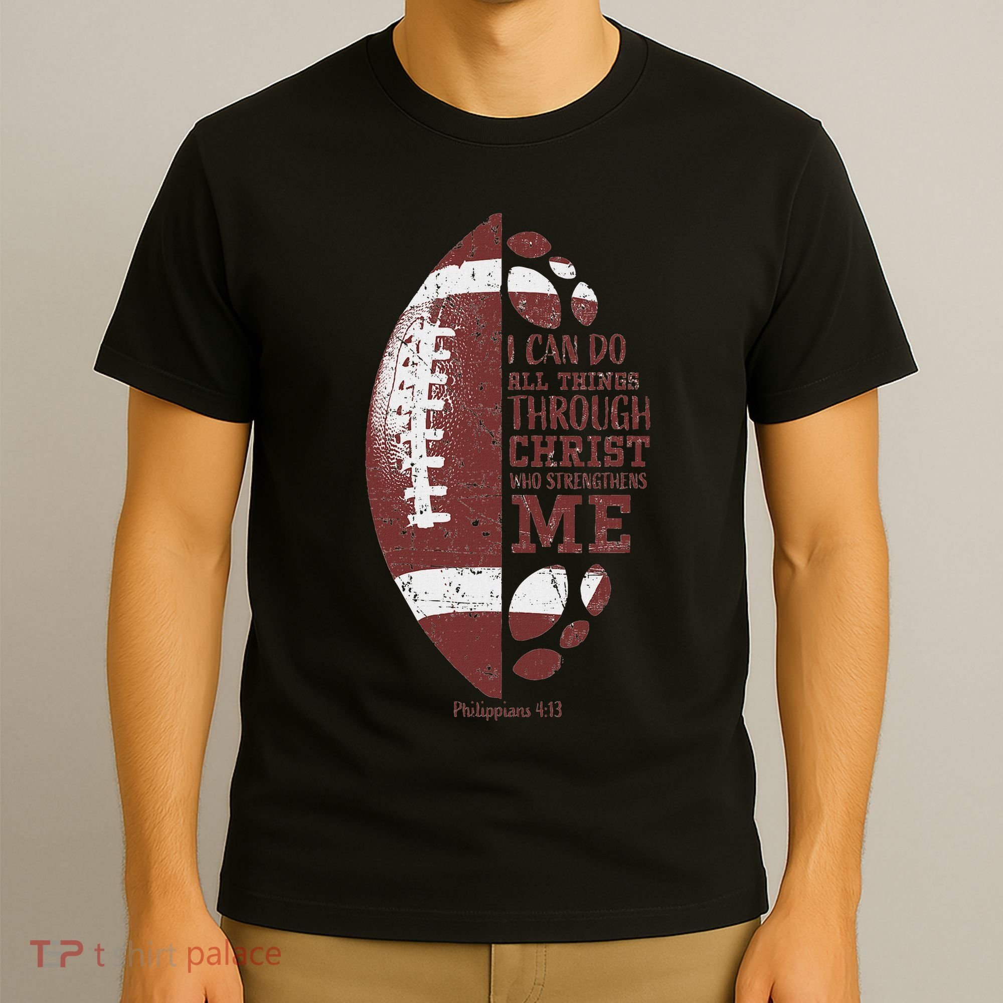 Christian Football Philippians 413 S Gifts T-Shirt