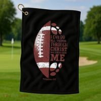Christian Football Philippians 413 S Gifts Golf Towel thumb 1