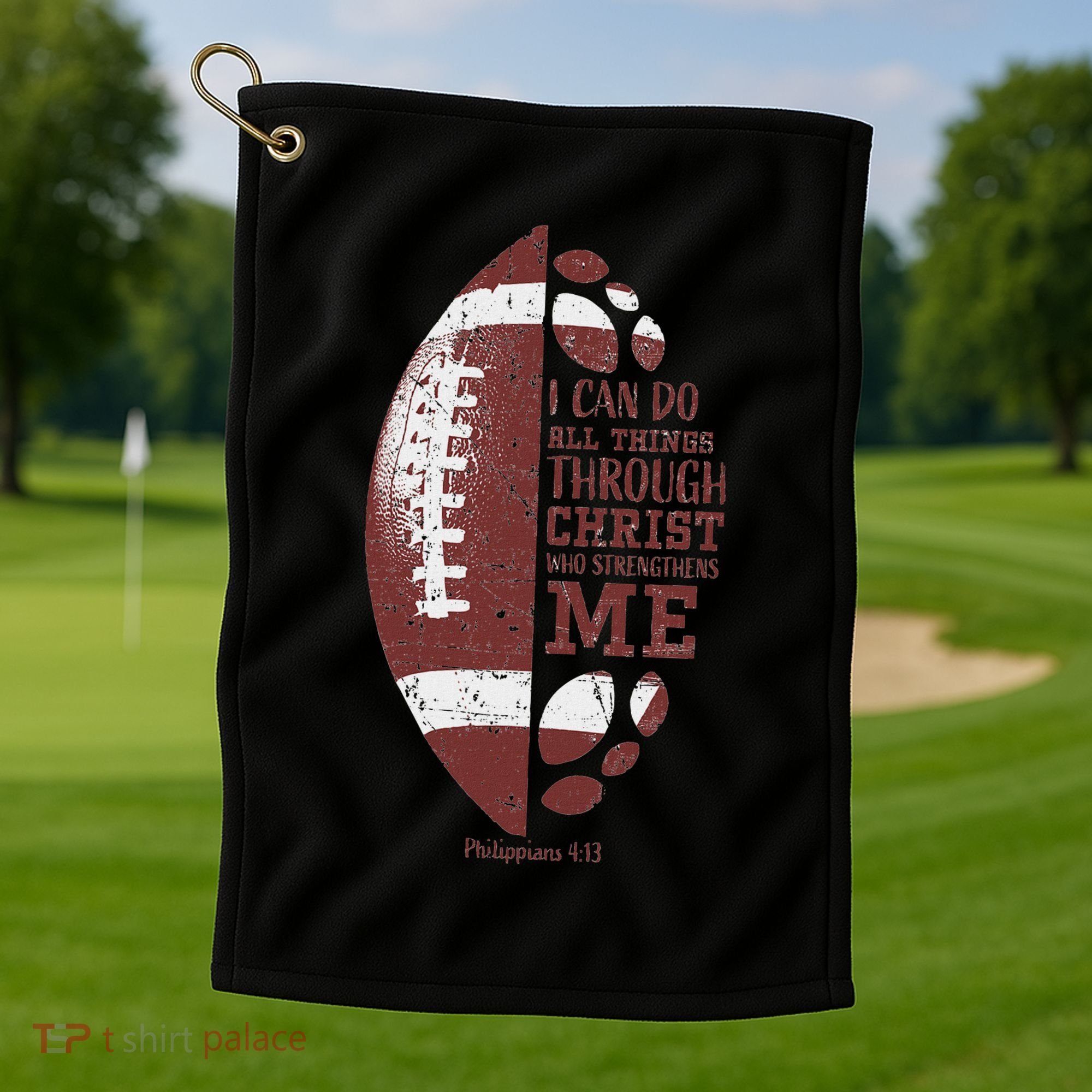 Christian Football Philippians 413 S Gifts Golf Towel