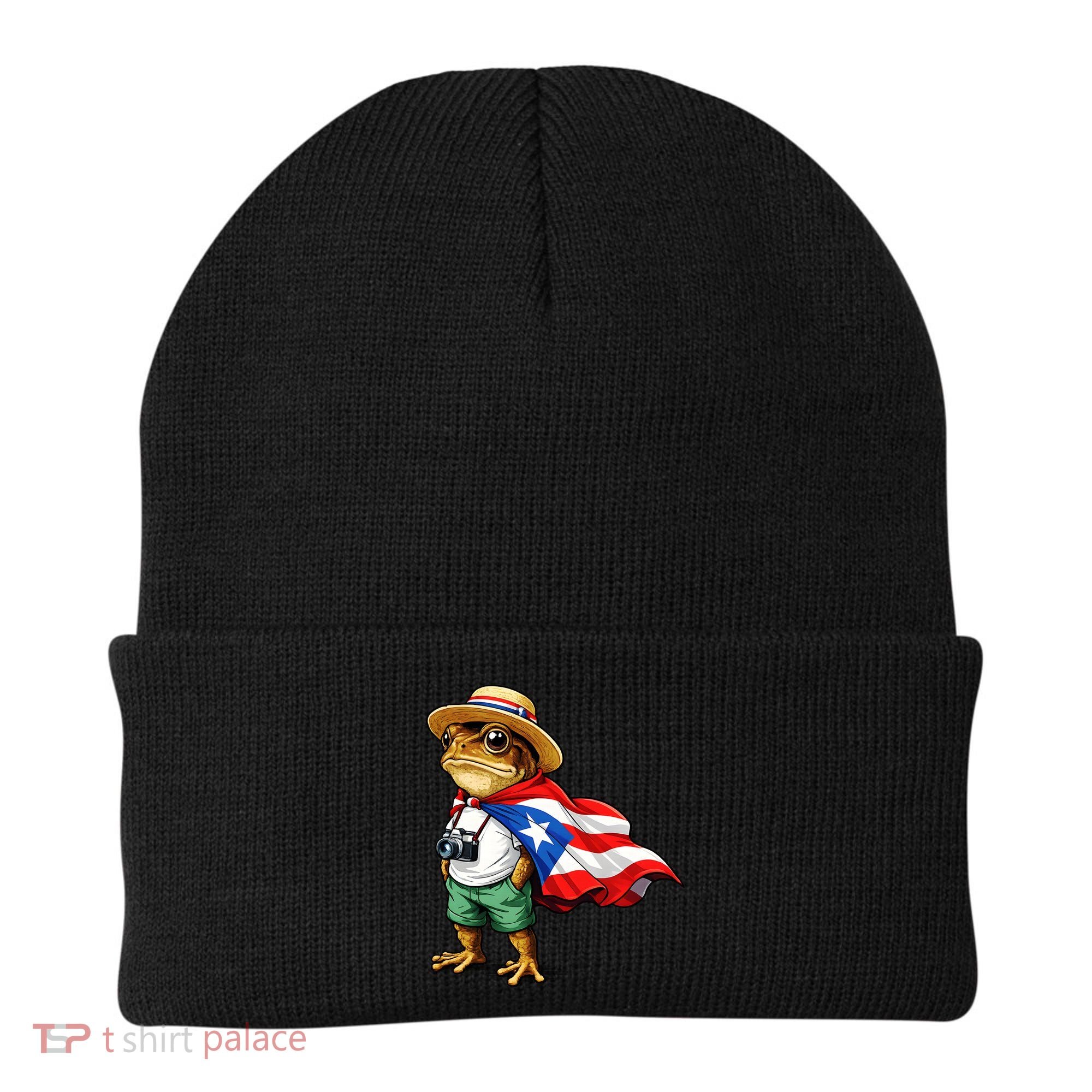 Coqui Frog Puerto Rico Flag Rican Taino Boricua Beanie