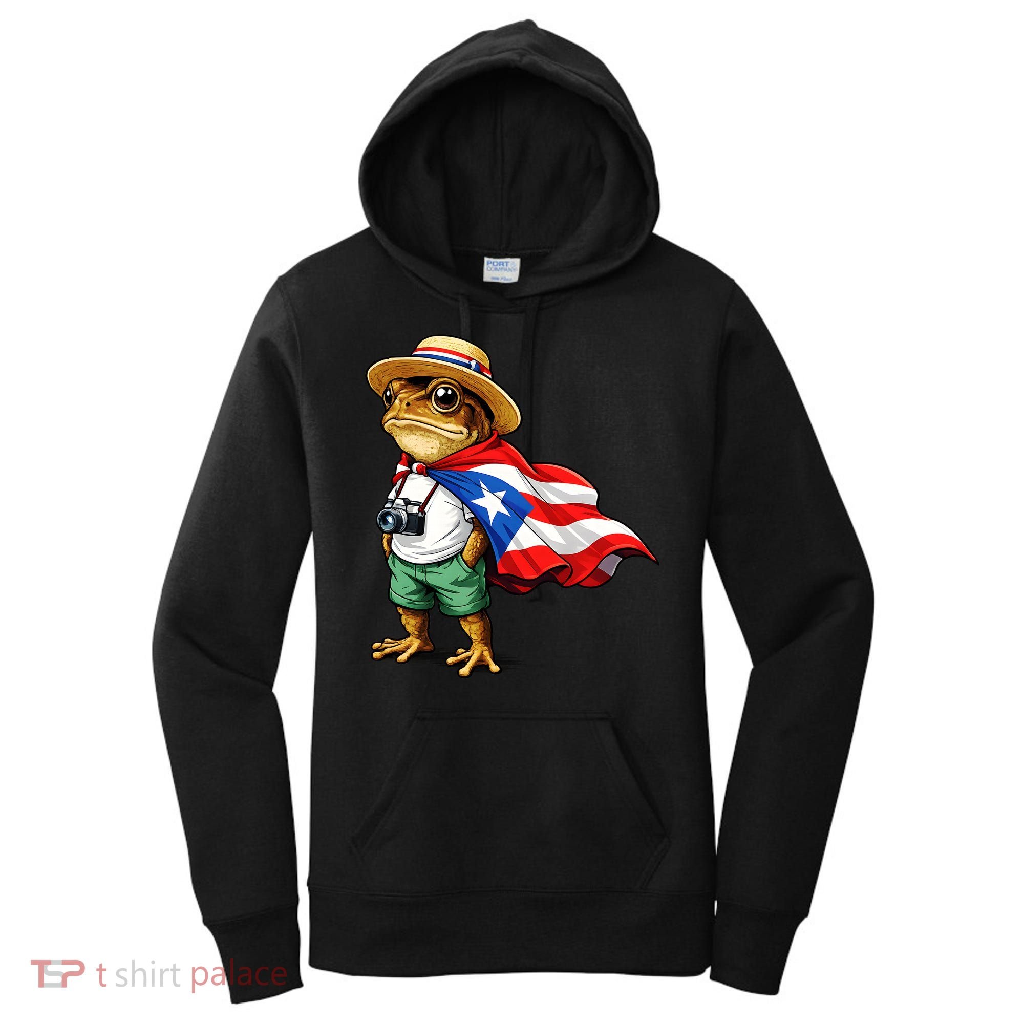 Coqui Frog Puerto Rico Flag Rican Taino Boricua Women's Hoodie