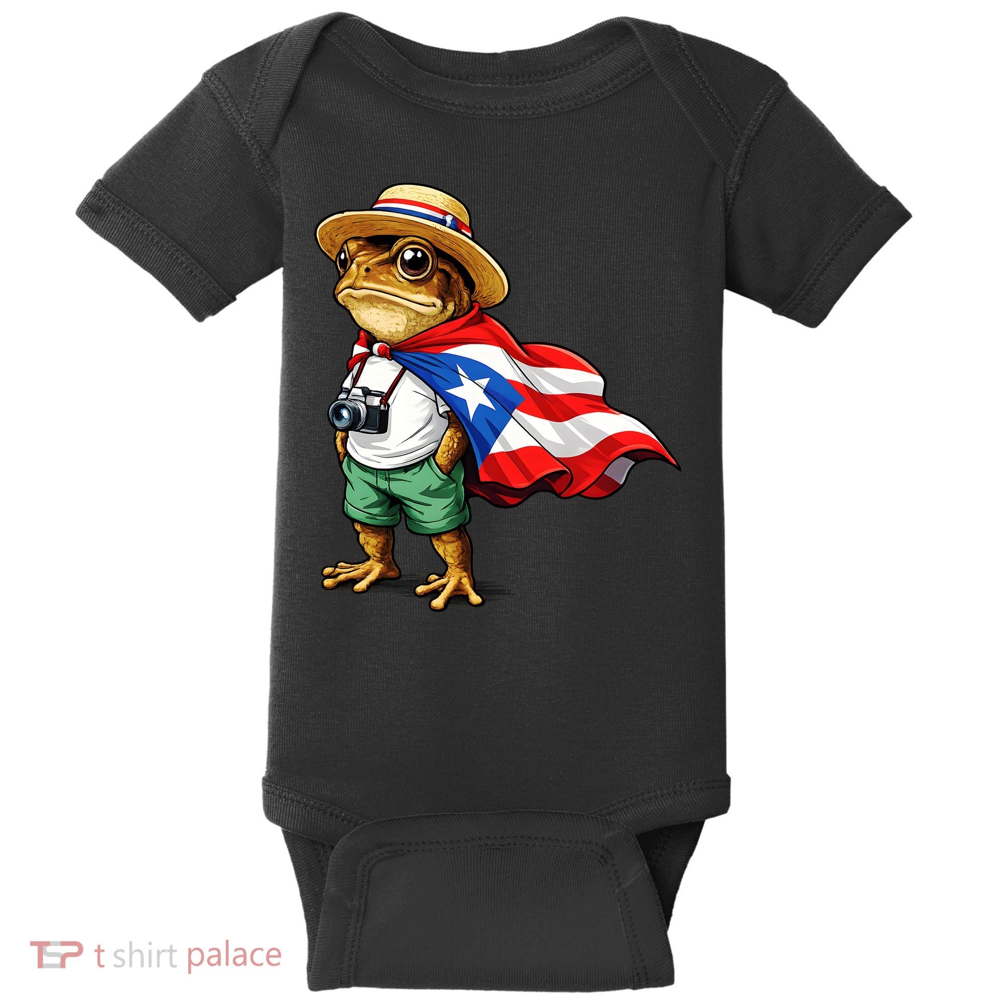Coqui Frog Puerto Rico Flag Rican Taino Boricua Baby Bodysuit