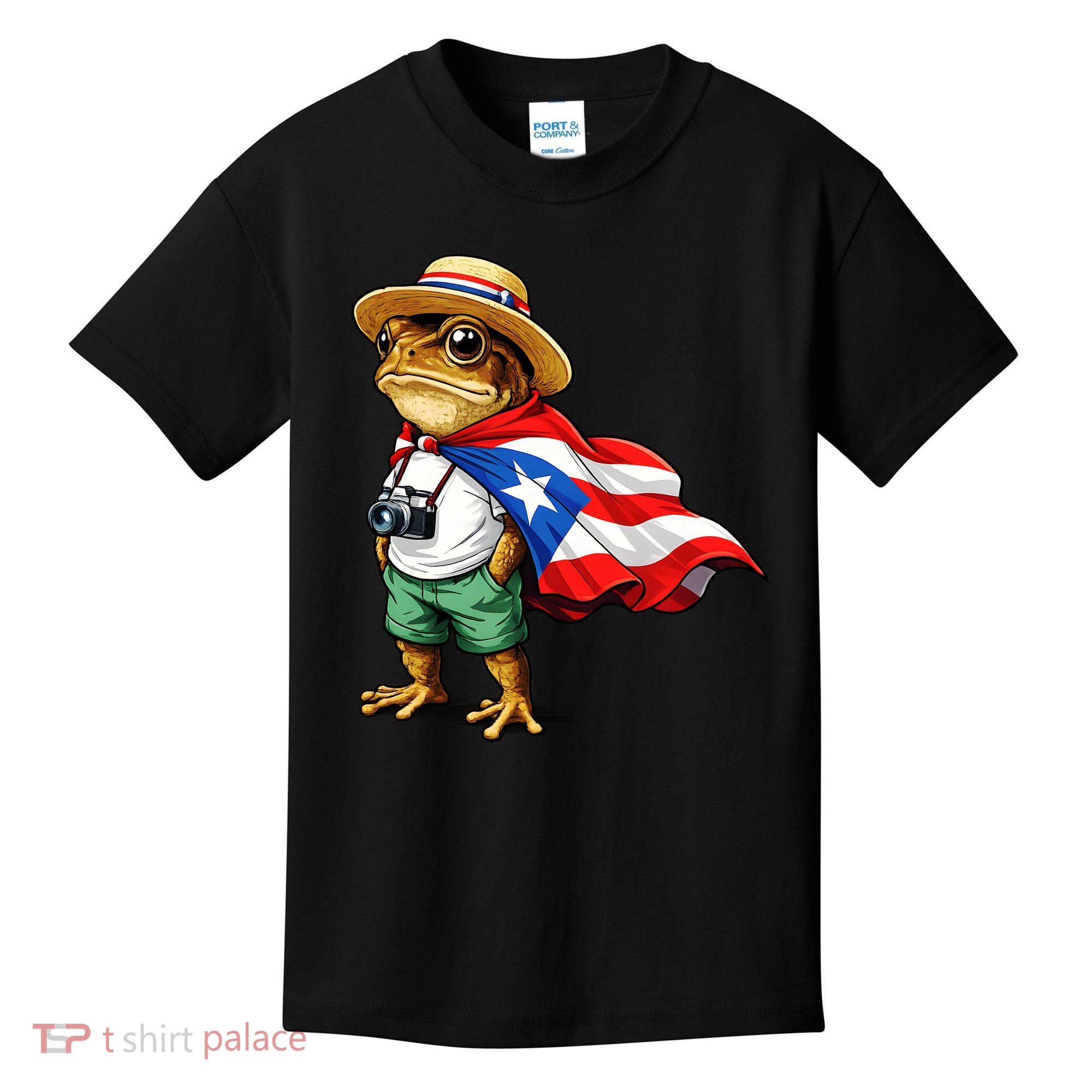 Coqui Frog Puerto Rico Flag Rican Taino Boricua Kids T-Shirt