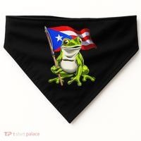 Coqui Frog Puerto Rico Flag Taino Boricua USA-Made Doggie Bandana thumb 0