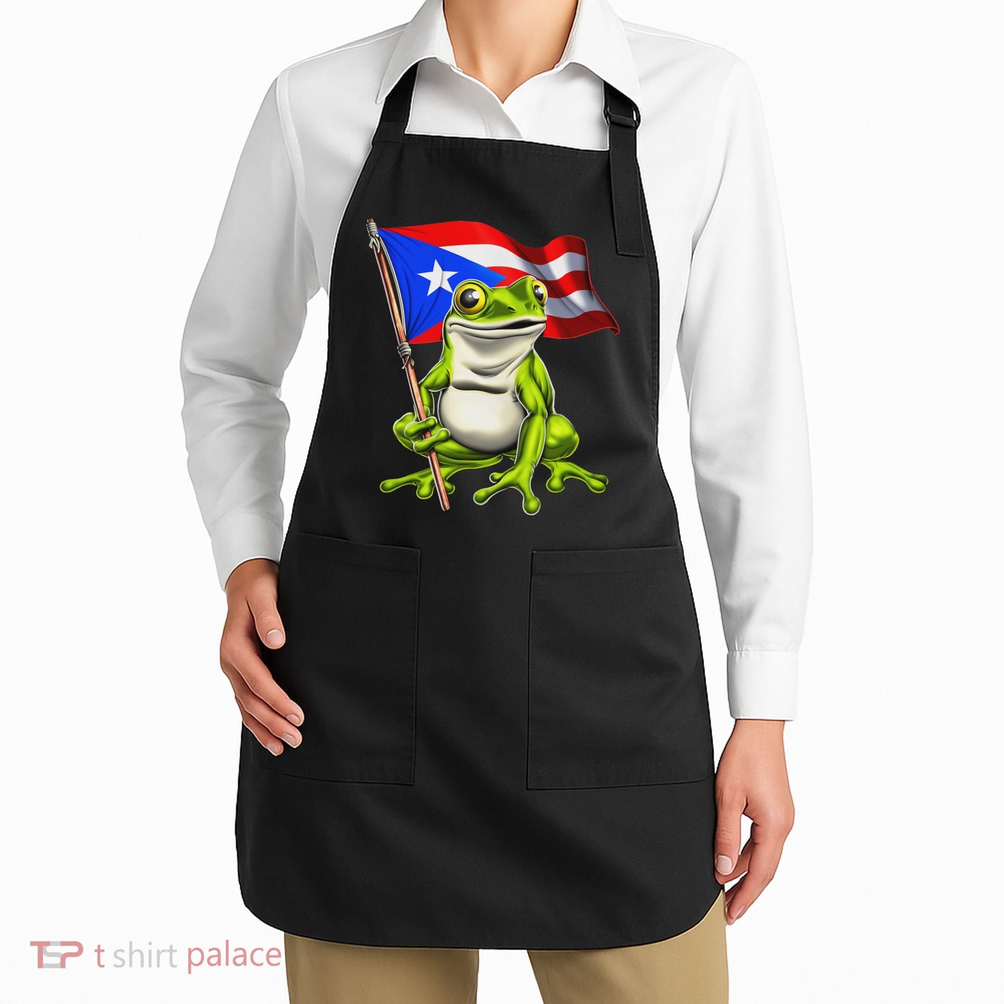 Coqui Frog Puerto Rico Flag Taino Boricua Apron