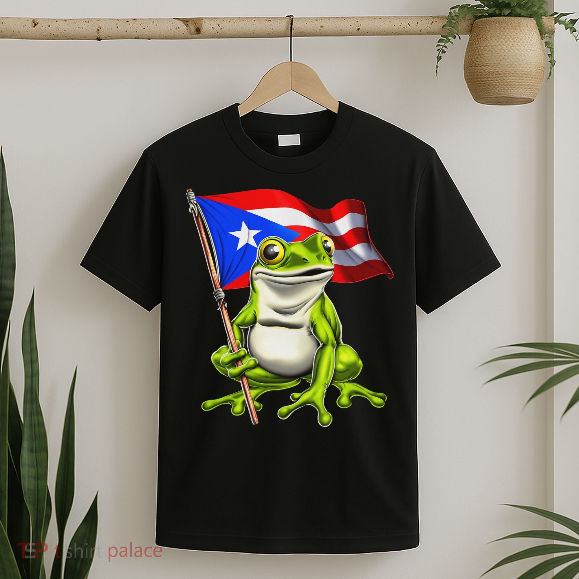 Coqui Frog Puerto Rico Flag Taino Boricua T-Shirt