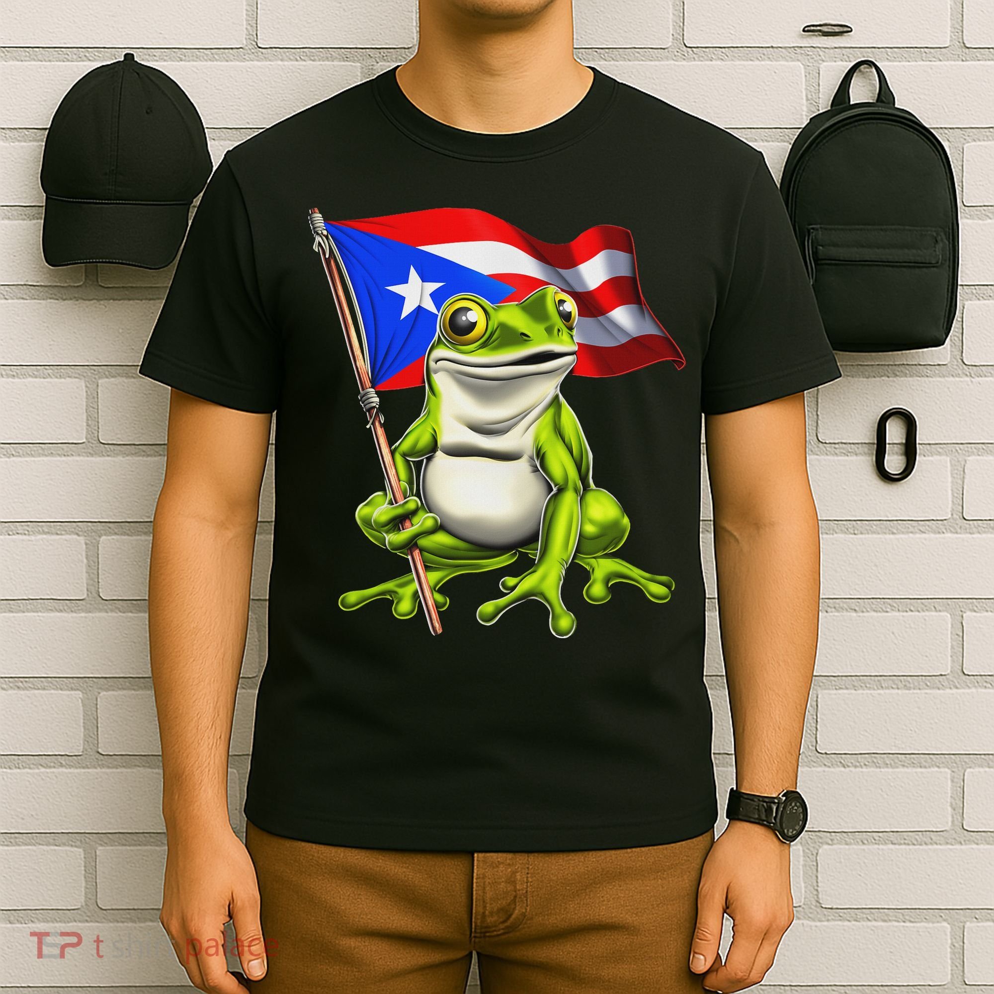 Coqui Frog Puerto Rico Flag Taino Boricua T-Shirt