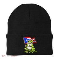 Coqui Frog Puerto Rico Flag Taino Boricua Beanie thumb 0