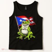 Coqui Frog Puerto Rico Flag Taino Boricua Tank Top thumb 2