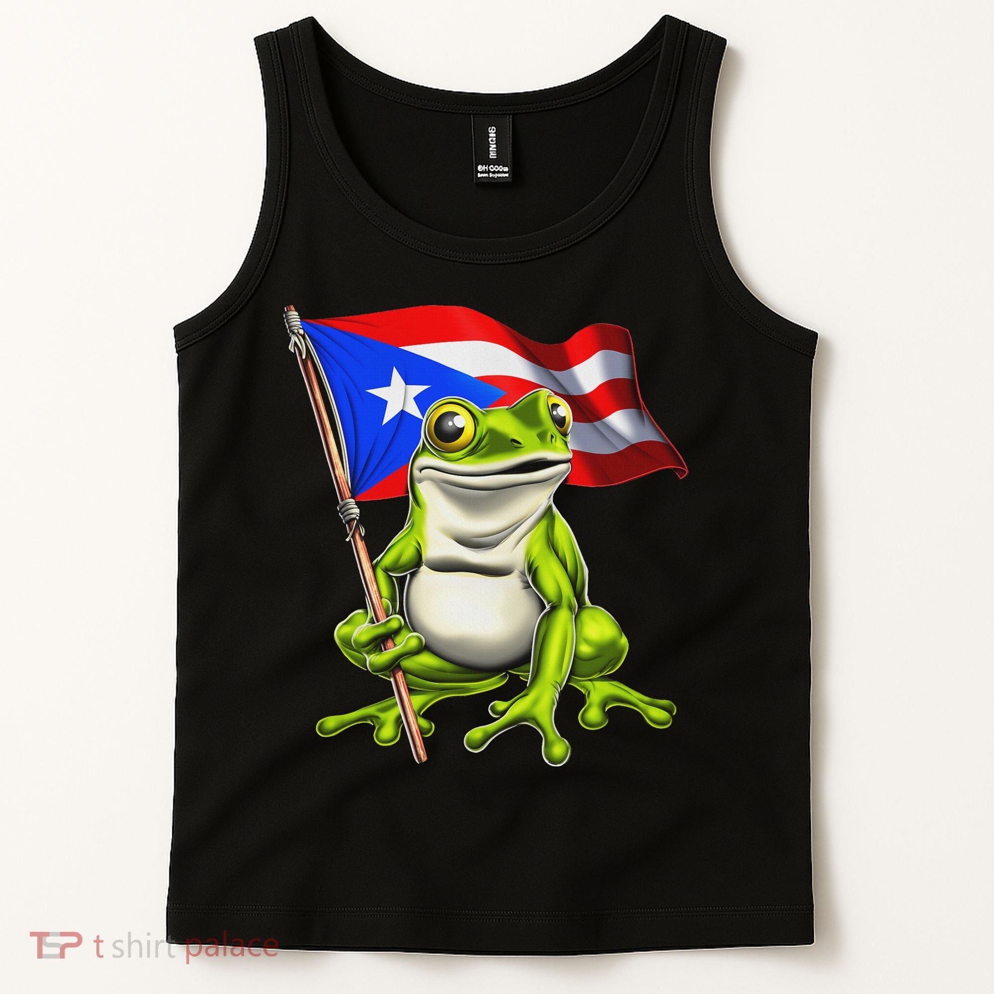 Coqui Frog Puerto Rico Flag Taino Boricua Tank Top