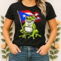 Coqui Frog Puerto Rico Flag Taino Boricua Women's T-Shirt thumb 2