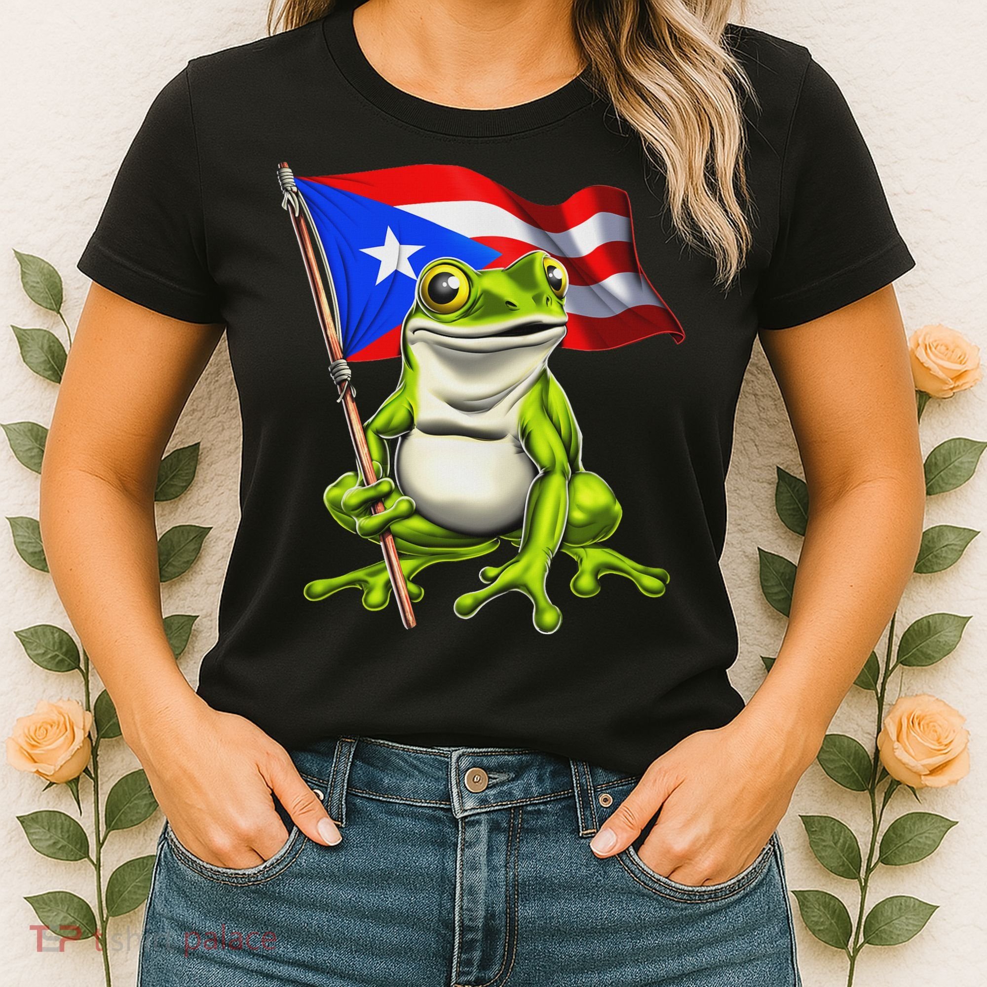 Coqui Frog Puerto Rico Flag Taino Boricua Women's T-Shirt