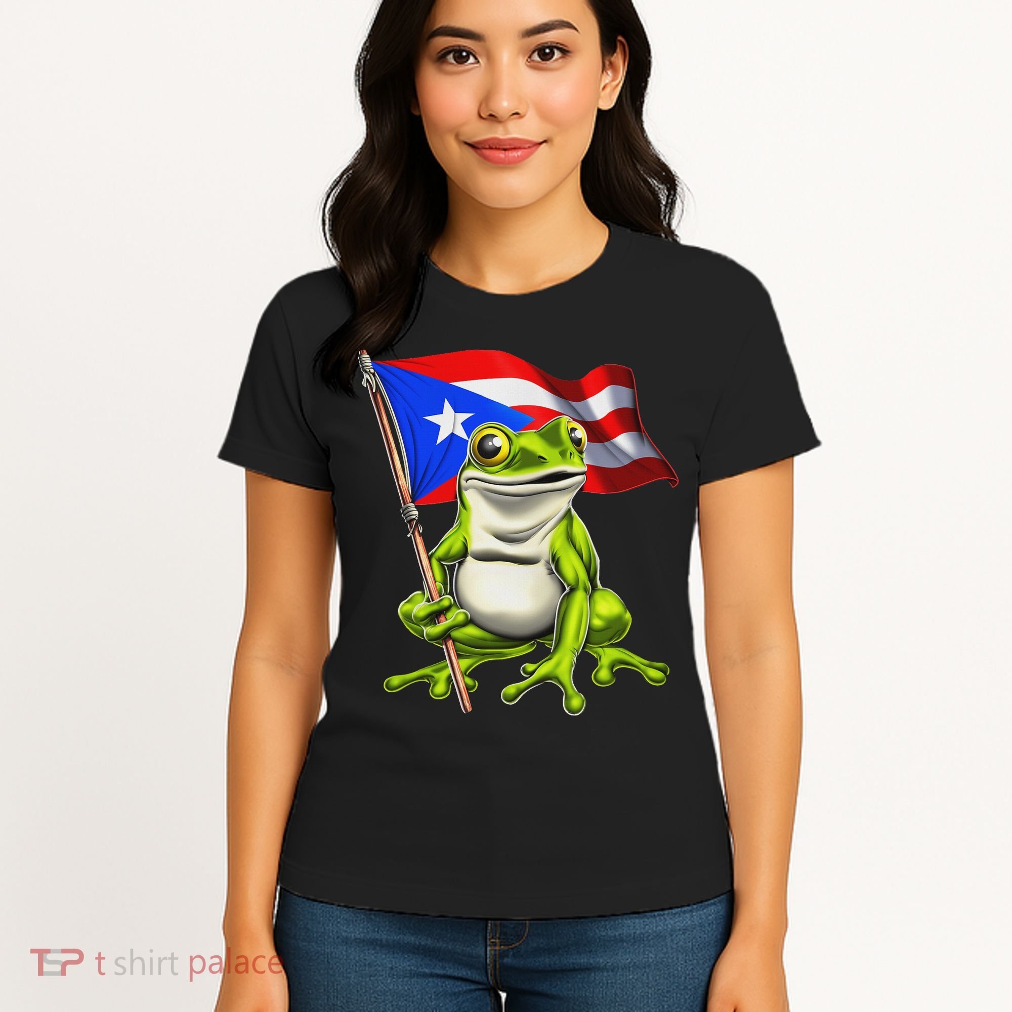 Coqui Frog Puerto Rico Flag Taino Boricua Women's T-Shirt