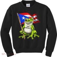 Coqui Frog Puerto Rico Flag Taino Boricua Kids Sweatshirt thumb 0