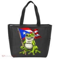 Coqui Frog Puerto Rico Flag Taino Boricua Tote Bag thumb 0