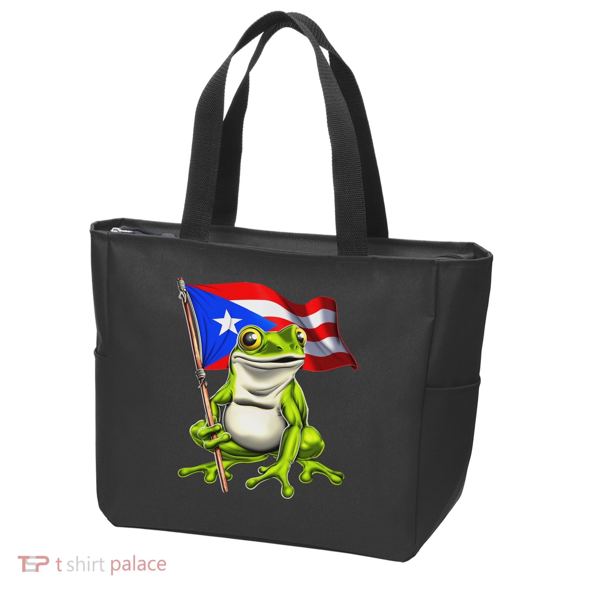 Coqui Frog Puerto Rico Flag Taino Boricua Tote Bag