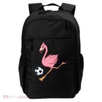 Cartoon Flamingo Playing Soccer Backpack thumb 0