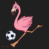 Cartoon Flamingo Playing Soccer Tumbler thumb 3