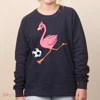 Cartoon Flamingo Playing Soccer Women's Sweatshirt thumb 0