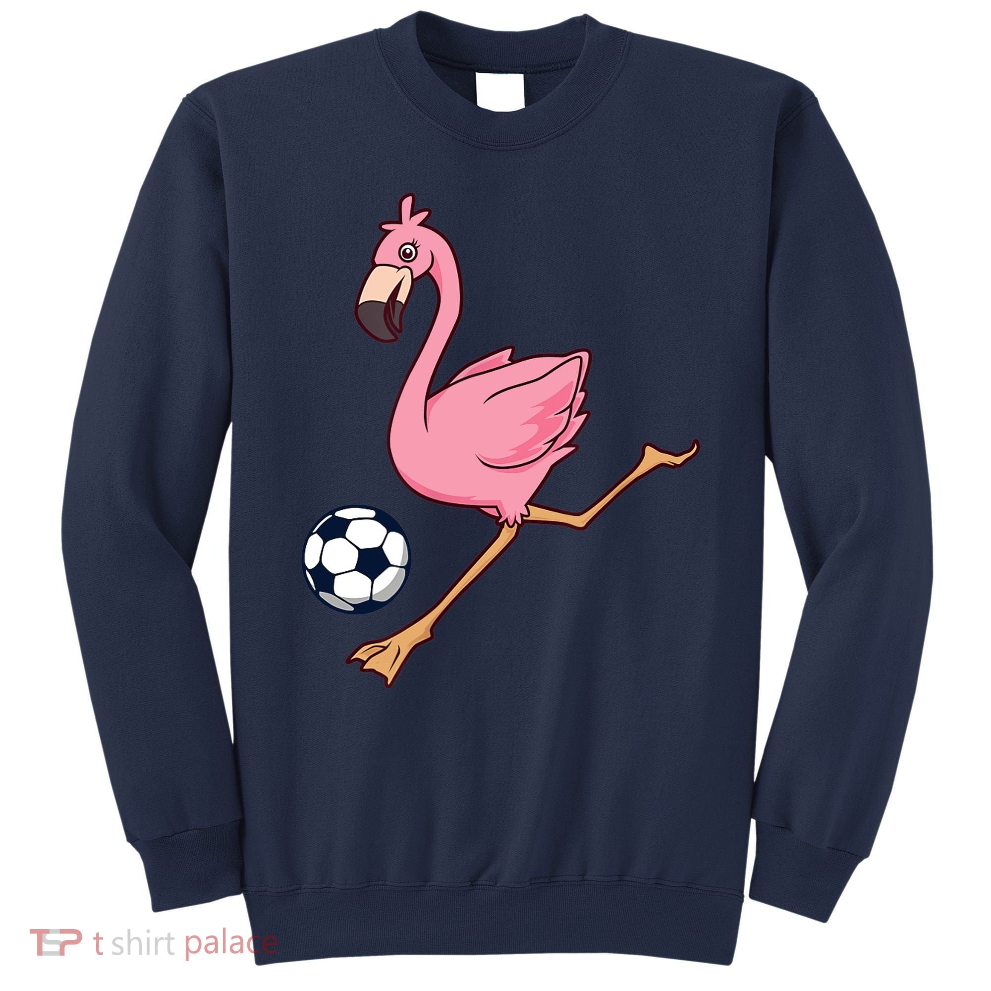 Cartoon Flamingo Playing Soccer Sweatshirt